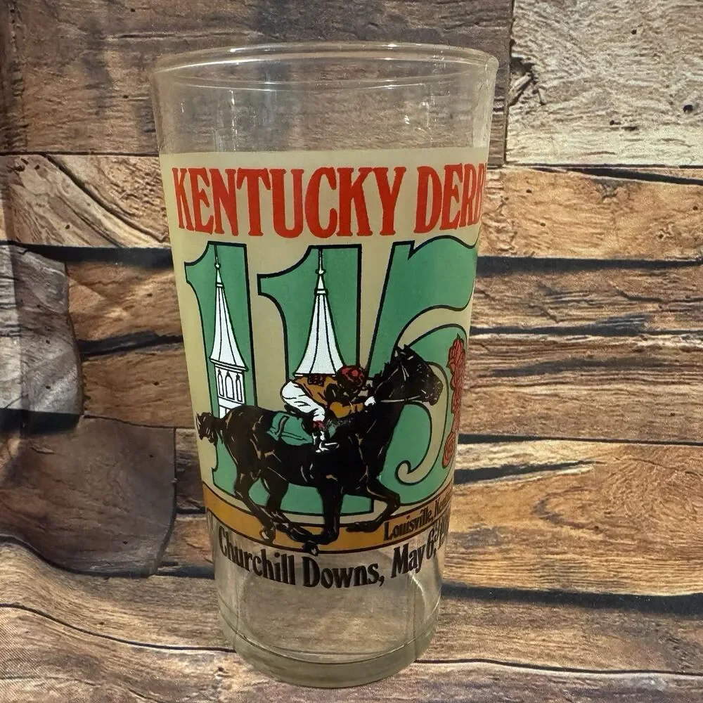 1989 Kentucky Derby Souvenir Churchill Downs Mint Julep Glass 115th Running